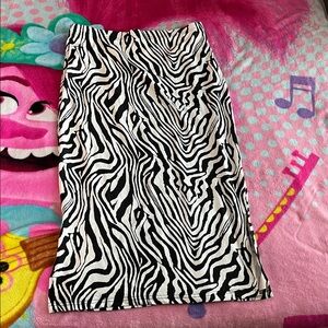SHEIN Zebra Print Pencil Skirt - Black and White